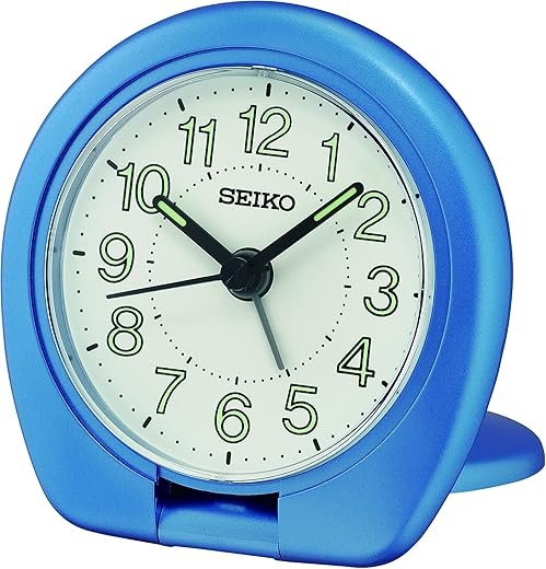 Seiko Sakai Travel Bedroom Alarm Clock, Metallic Blue