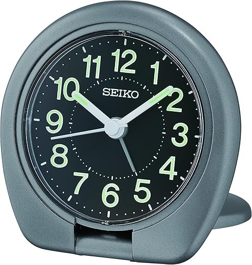 Seiko Travel Alarm Clock, Gray, Standard