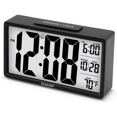 Sharp Easy to Read 2.8” Jumbo Screen Battery Operated Digital Clock for Bedrooms or Travel