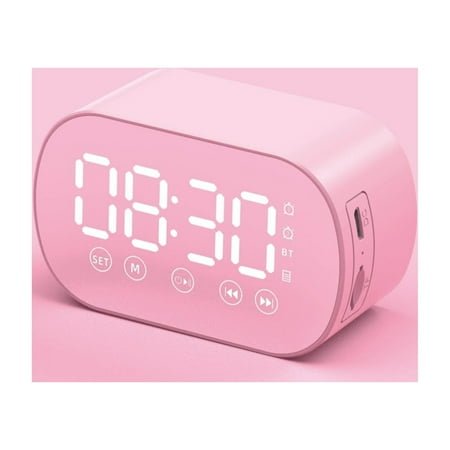 Skegnu Digital Alarm Clock Wireless Bluetooth Speaker With FM Radio Mini Portable Card Mirror Alarm Clock Sound Alarm Clock Settings For All Phone Home Decor Gifts For Children Alarm Clocks for Adults