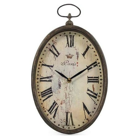 Tall Oval Roman Numeral Paris Clock