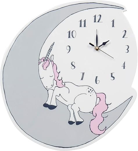 Trend Lab Unicorn Dreams Wall Clock, Silent, Battery Operated