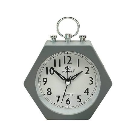 UAEBM Silent Alarm Clock for Students Bedside; Personality Fashion Mute Clock for Kids; Travel-friendly Silent Wake-up Alarm Clock Gray