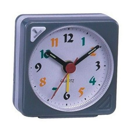 Ultra Small, Battery Travel Alarm Clock with Snooze, Silent with No Ticking Analog Quartz