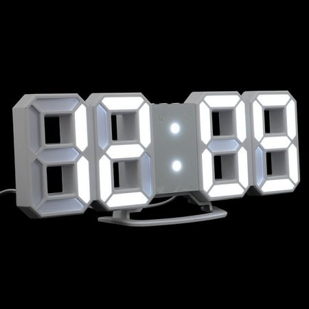 unbranded LED Silent Wall Clock Digital Clocks Retro Alarm Vintage Desk Office White