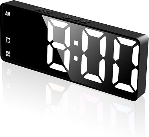 Upgraded LED Alarm Clock, Adjustable Brightness, Dual Power Supply, Large Bold Numbers with Modern Design, Digital Alarm Clocks for Bedrooms, Living Room