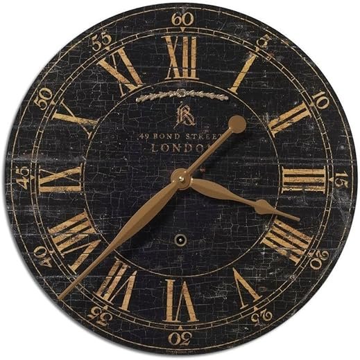 Uttermost 06029 Bond Street - 18 inch Wall Clock - 18 inches wide by 2 inches deep