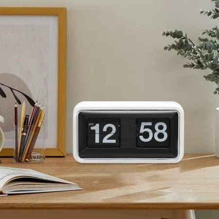 WAHIUHIUA Flip Clock Digital Alarm Clock Desktop Clock Mechanical Clock Vintage Clock Retro Flip Clock Off The Shelf Clock With Transparent Cover Suitable Home And Decoration