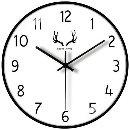 Wall Clock 12 Inch Non-Ticking Silent Round Wall Clock Modern Simple Style Clock for Home Office School Kitchen Bedroom Living Room