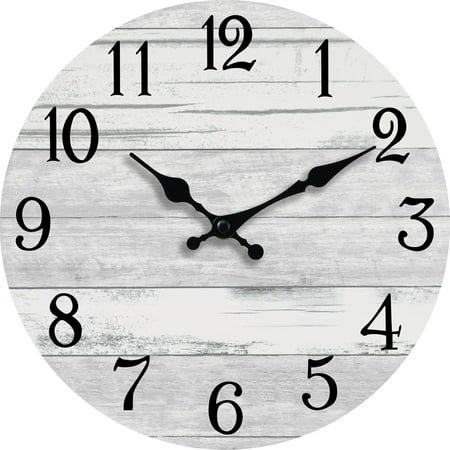 Wall Clock 8 Inch Silent Non Ticking Wall Clocks Battery Operated Coastal Design Country Rustic Retro Decorative for Bathroom Kitchen Living Room(8 Inch)