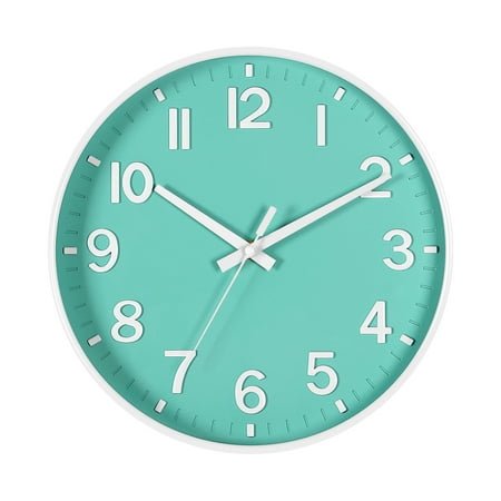 Wall clock Plastic Silent Suitable for decoration 12in blue