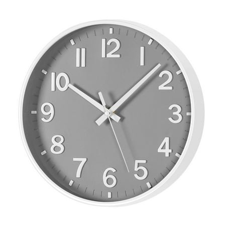 Wall clock Plastic Silent Suitable for decoration 12in Gray