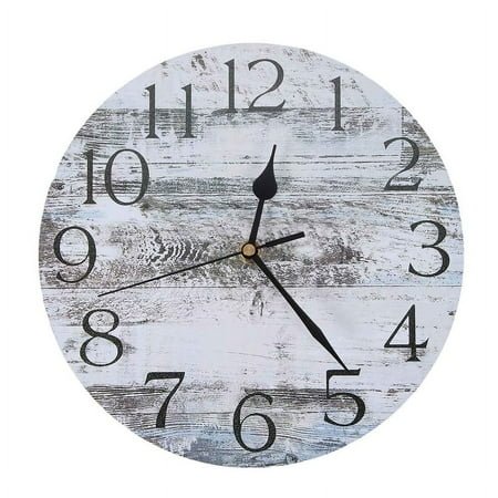 Wall Clock, Rustic Clock Decor,Retro Wall Clocks for Home Bathroom Bedrooms Living Room (10 Inch)