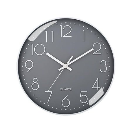 Wall Clocks Silent Non Ticking Quartz round Clock Battery Decor Home K1A5