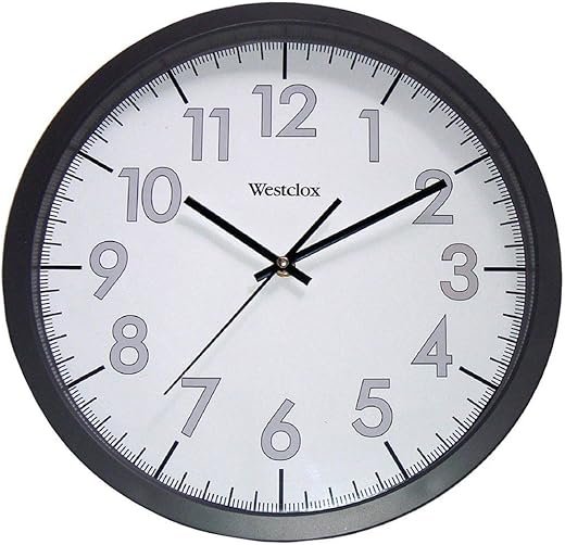 Westclox 14 Round Office Wall Clock, Black