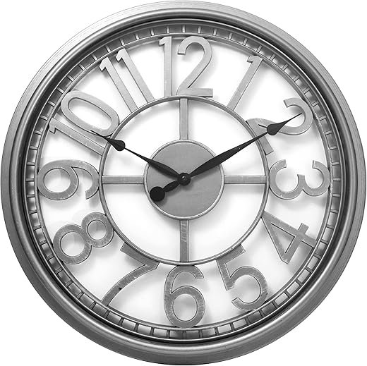 Westclox 20-Inch See-Through Wall Clock with Silver Case