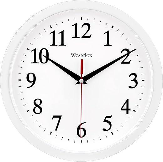 Westclox 461761 Basic Wall Clock, 10", White