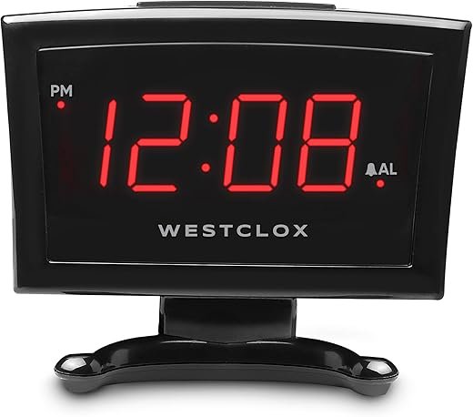 Westclox Plasma LED Alarm Clock, 0.9-Inch (Black)