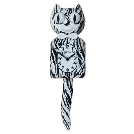 White Tiger Kit Cat Clock 15.5 Full Size Kit-Cat Klock with Moving Eyes and Tail Retro Style