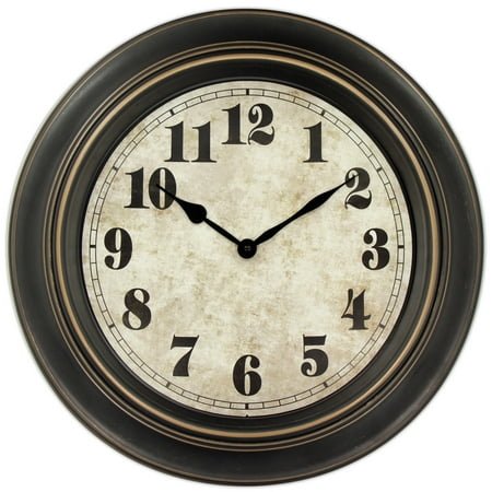 18 Inch Retro Wall Clock Silent,Accurate Time,Big Numbers,Quartz,Analog,Black