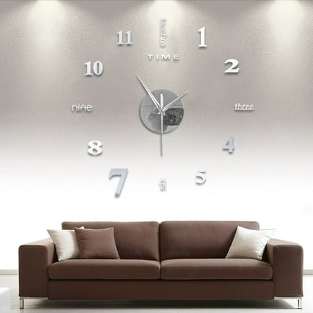 19.68 3D Frameless Mirror Indoor Decorative Wall Clock