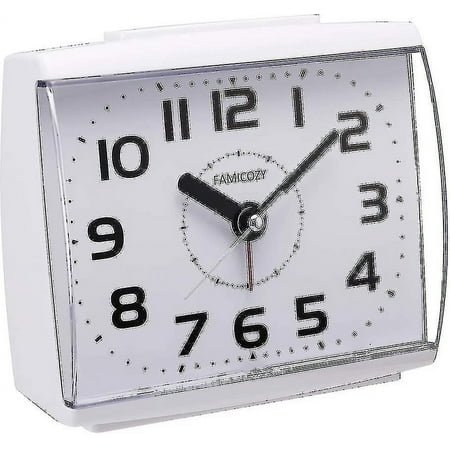 Analogue Alarm Clock For Elderly,quiet Non Ticking With Snooze And Backlight,crescendo Loud Alarm,big Numbers For Easy Reading,battery Operated,white