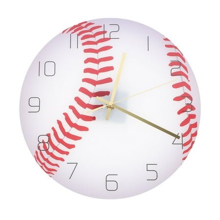 Baseball Design Clock Creative Wall Clock Mute Movement Decorative Wall Decor Silent Clock for Living Room Bedroom Study