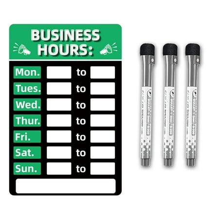 Business Hours Sign Open/Closed Sign Will Return Clock With 3pcs Erasable Pen Changeable Number Sticker For Business Store