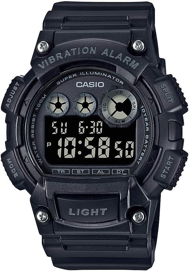 Casio W735H Series | Men’s Digital Watch | 1/100 SEC Stopwatch | Countdown Timer | Super Illuminator LED Light | 100 M Water Resistance | Daily Alarm | Auto Calendar | Dual Time | 10 Yr Battery