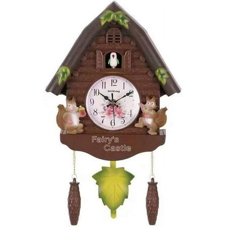 Chunhong Cute Bird Wall Clock Cuckoo Alarm Clock, Animal Doll Wall Clock, Brief Children Bedroom Decor Home Day Time Alarm Clocks,B