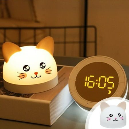 Clearance Items Viflosae Led Night Light Alarm Clock Super Cute Shape Multi-function Alarm Clock Type-C Charging With Night Light Student Snooze Alarm Clock Electronics Gadgets