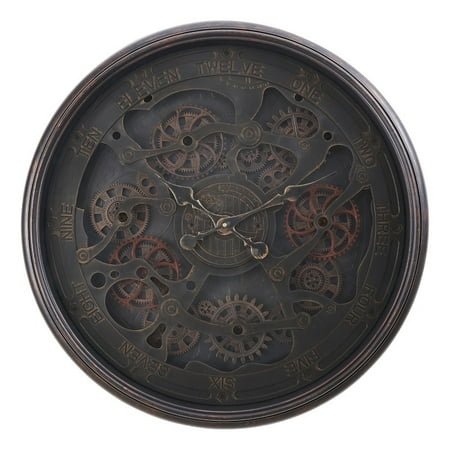 Clocks - 30 Round - Gear Mechanism - Large Oversized - Wall Clock - Black