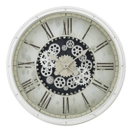 Clocks - 30 Round - Gear Mechanism - Large Oversized - Wall Clock - White