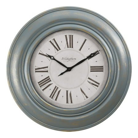 Clocks - 30 Round - Large Oversized - Wall Clock - Antique Blue - Transitional