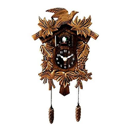 Cuckoo Clock Chiming Vintage Cuckoo Wall Clock Singing Bird Clock Home Decor Christmas Clock Gifts Resin Classic Brown