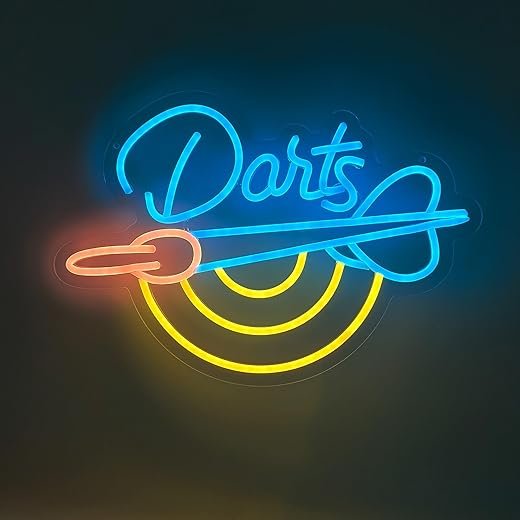 Darts Neon Sign for Wall Decor, Game Room Signs Home Bar Beer Bar Club Man Cave Party Decor