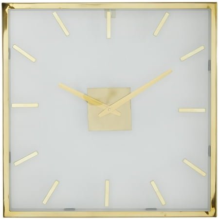 DecMode 20 Gold Stainless Steel Metal Wall Clock with Clear Face