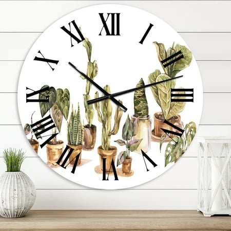 Designart 'Indoor House Plants Urban Jungle I' Traditional Wall Clock