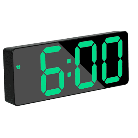 DESIGNICE Digital Clock,Large Display and Green Numbers Digital Clock Large Display,Voice Control,Snooze Function and USB/Battery Powered Digital Clock,Green Letter