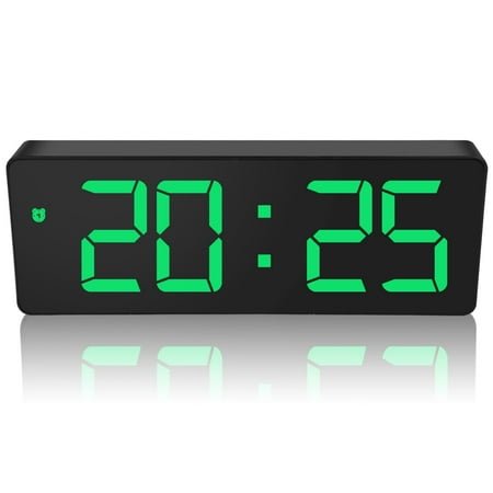 Digital Alarm Clock - Large LED Display Big Number Alarm Clock for Bedroom Bedside with USB Charger, Loud Dual Alarms, Battery Backup, Adjustable Brightness Dimmer Snooze 12/24H