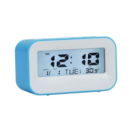 Digital Alarm Clock, LCD Digit Backlit Display, Sunrise Alarm Clocks with Temperature, Snooze Function, Perpetual Calendar Alarm Clock,Date, Sunday, 12/24hr