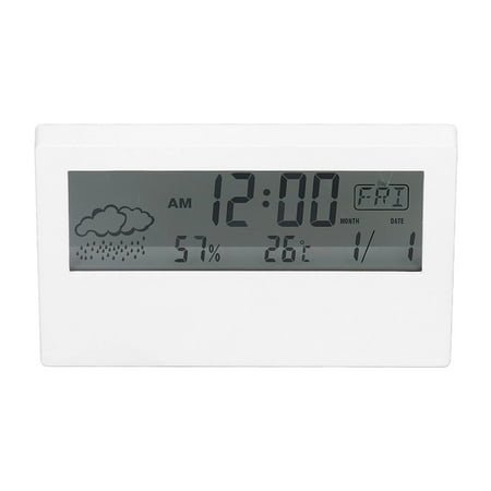 Digital Alarm Clock, Multifunctional Battery Powered LCD Alarm Clock For Travel White