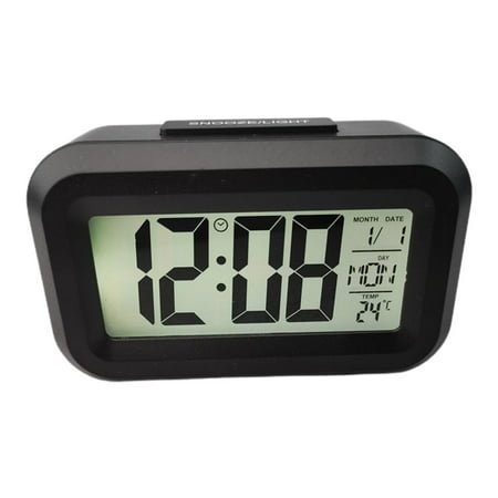 Digital Display Alarm Clock Battery Operated Snooze Design Night Colors Q9M7