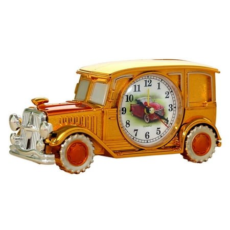 Farfi Alarm Clock Retro Big Numbers Digital Pointer Time Display Plastic Vintage Car Shape Desktop Antique Clock Home Decor for Bedroom (Type C)