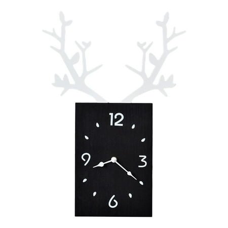 Gitohoni Nordic Wood Wall Clock Wall Art Decor Decorative Frameless Battery Operated for Black