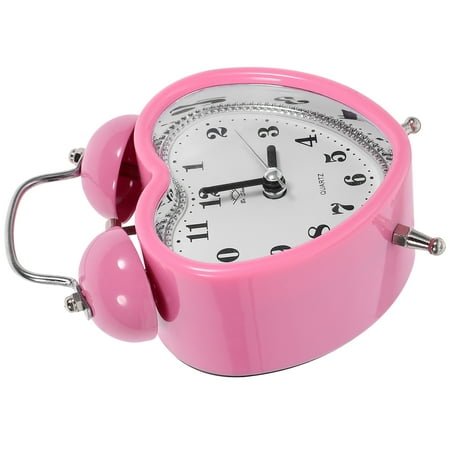 Heart Shape Alarm Clock No Ticking Twin Bell Alarm Clock with Nightlight for Kids Girls Bedrooms