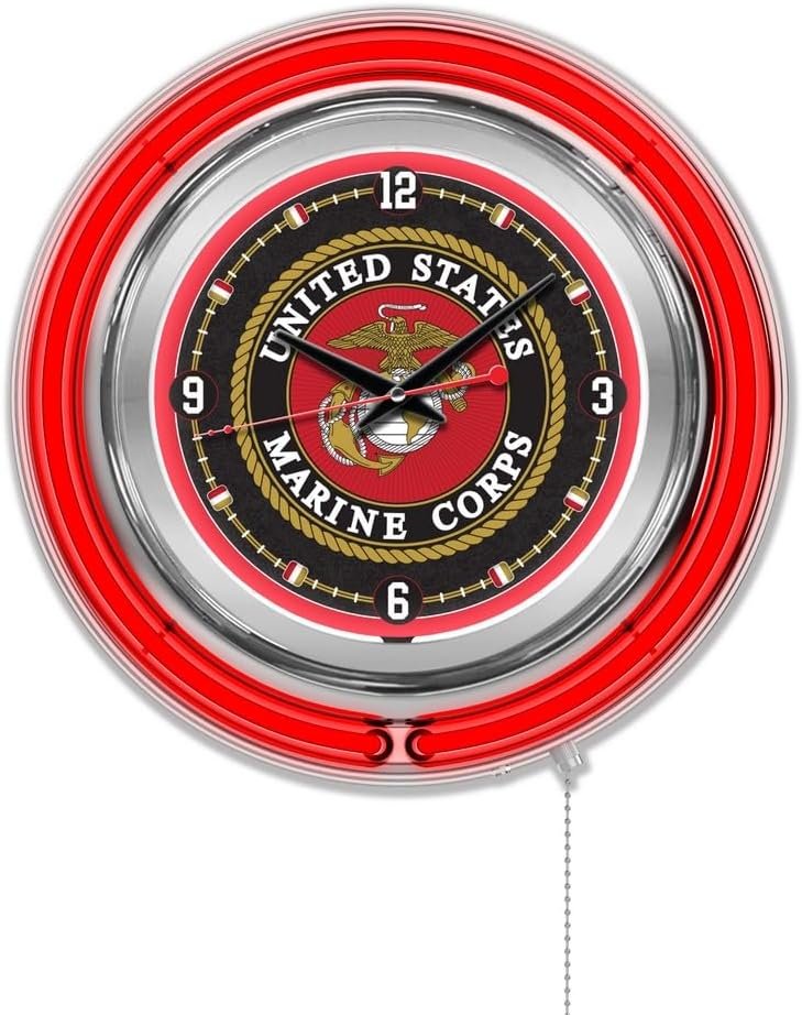 Holland Bar Stool Co. NCAA Unisex-Adult Double Neon Ring, 15 Dia. Logo Clock