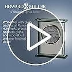 Howard Miller Cooper Table Clock 645-643 – Beveled Glass Panels, Glass Crystal Timepiece, Black Hands & Roman Numerals, Modern Home Décor, Quartz Movement