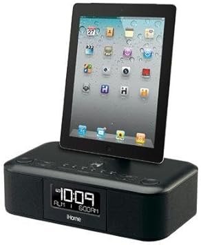 iHome iD95BZC App-enhanced Dual Alarm Stereo Clock Radio for 30-Pin iPhone/iPod with FM Presets (Black)