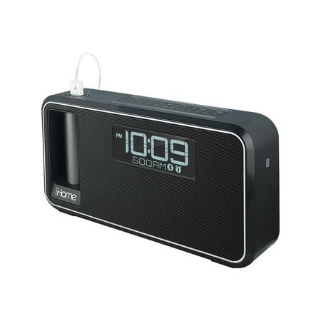 iHome IKN105BC Dual Charging Bluetooth Stereo Alarm Clock Radio Speakerphone, Black